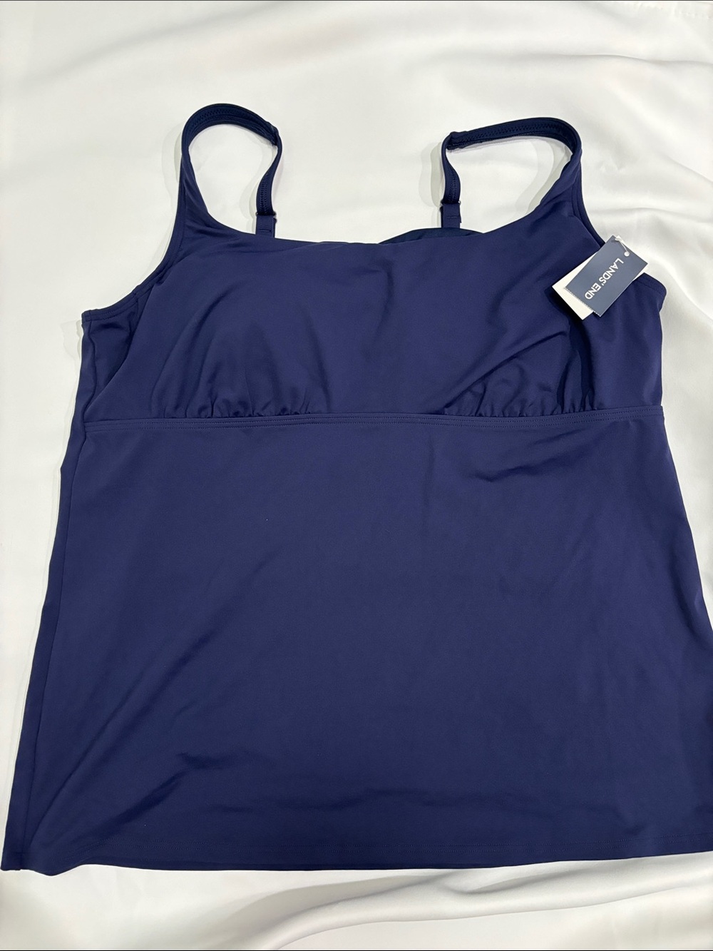 Lands' End Navy Blue Swim Tankini Top with Adjustable Straps